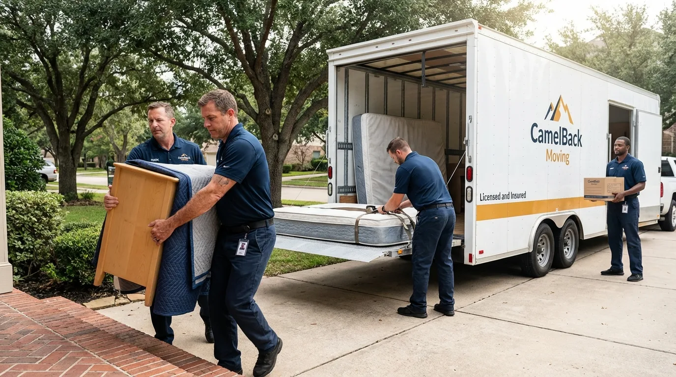 Crew loading residential truck for cross-state move from Cassopolis, MI